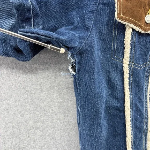 Levi's Type 1 Jeans Yuji Itadori Anime Jacket Mens Large Blue Sherpa Denim - Picture 5 of 11